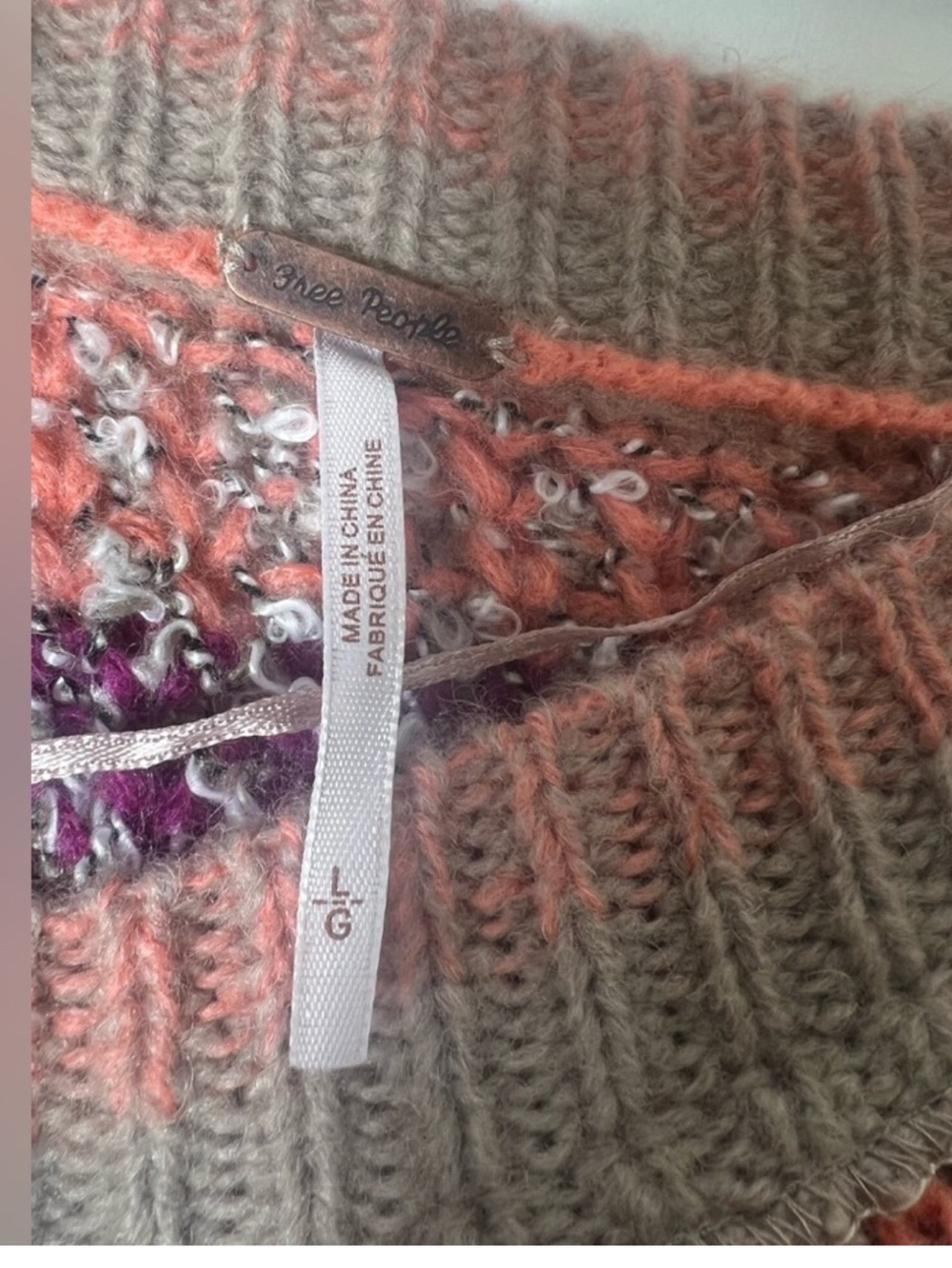NWT FREE PEOPLE home for the holidays in raspberry combo Size Large - Picture 3 of 8